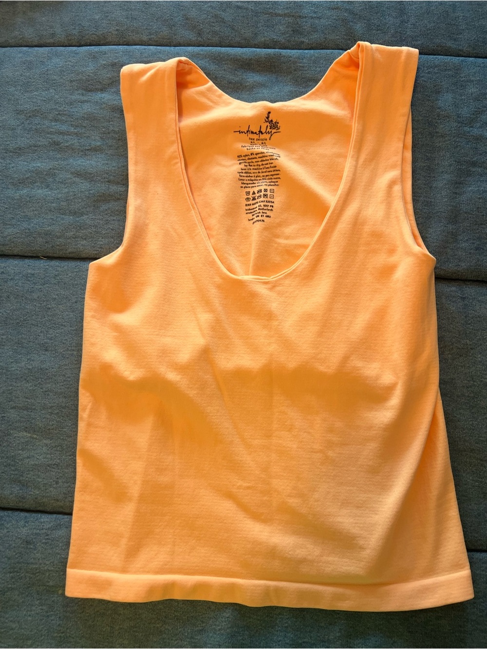 Free People Peach Scoop Neck Tank Top M/L